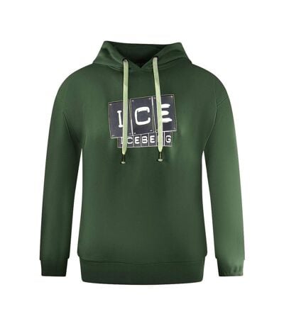 Sweat À Capuche Motif Logo Bloc Homme Vert Ice Iceberg