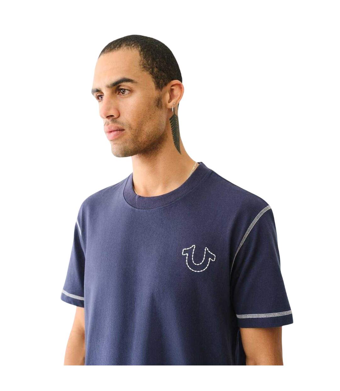 T-shirt Motif/style Fer À Cheval Homme Bleu Marine True Religion-3