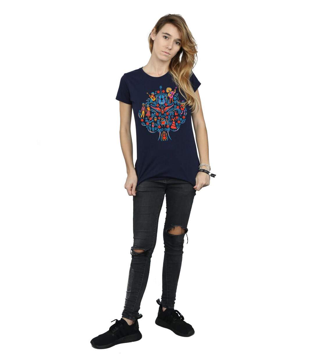 Disney - T-shirt COCO TREE PATTERN - Femme (Bleu marine) - UTBI14325-4