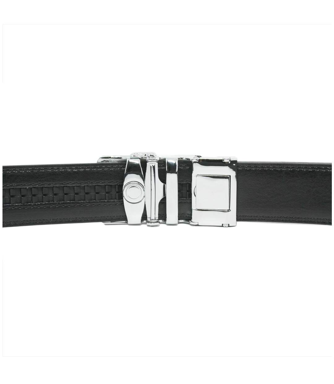 Ceinture en cuir vachette noire pour homme - Ajustable et élégante-4