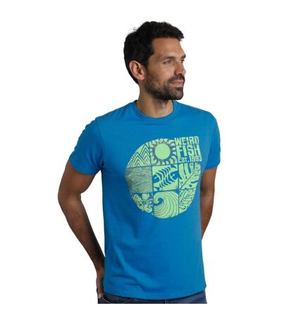 Mens Summer Sector Graphic T-shirt Lagoon Blue Weird Fish