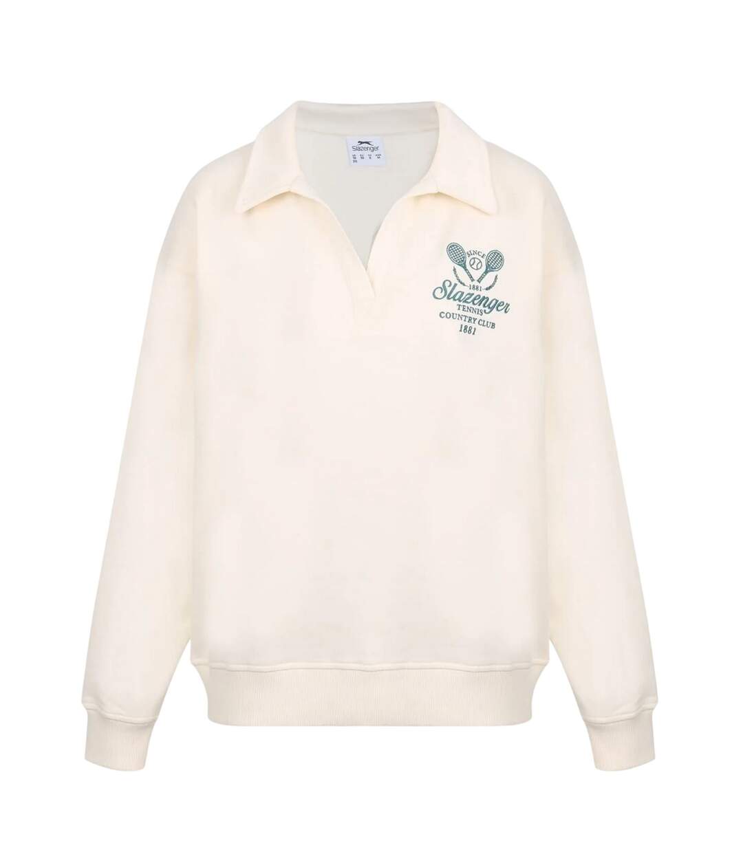 Womens/ladies Country Club Relaxed Fit Tennis Sweatshirt White Slazenger-1