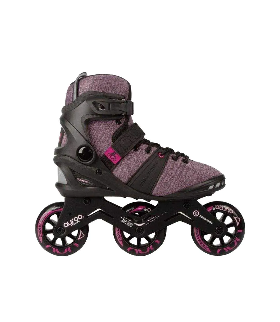 Patins À Roulettes Alignées Ayroo Femme 38 Fr Noir Rose Tempish-3