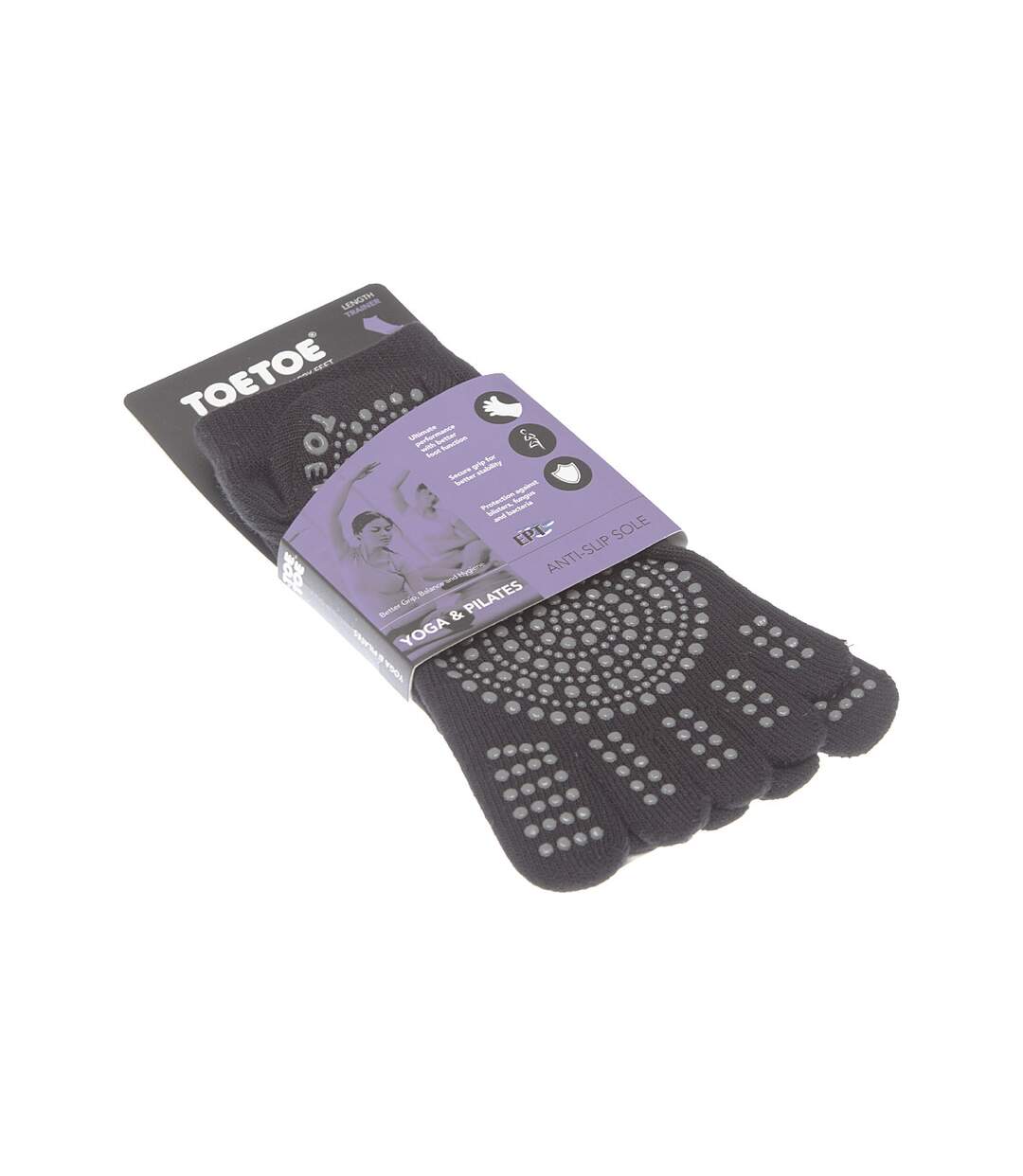 Chaussette Basses - 1 paire - A doigts - Sans couture - Anti bactérienne - Fitness - Coton - Noir - Anti-Slip sole trainer-1