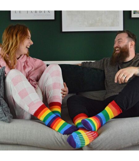 1 Pack Rainbow Striped Thermal Socks for Winter