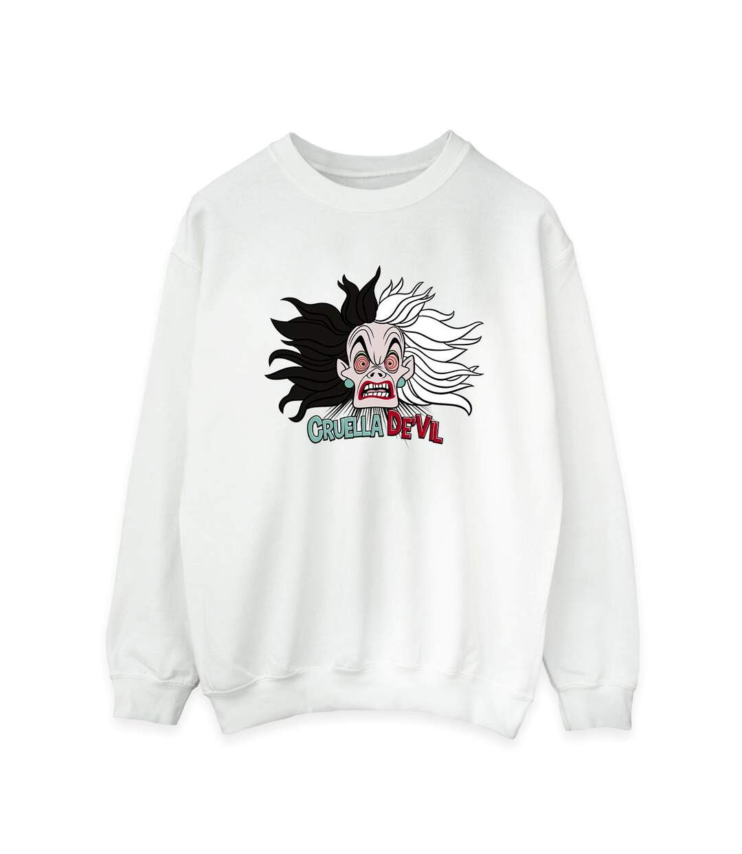 Disney Sweatshirt Womens/Ladies Villains Crazy Cruella De Vil (Blanc) - UTBI42338-1