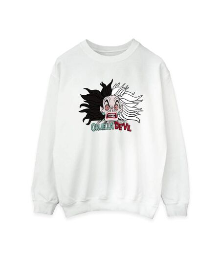 Disney Sweatshirt Womens/Ladies Villains Crazy Cruella De Vil (Blanc) - UTBI42338