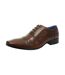 Roamers Mens 5 Eyelet Punched Cap Leather Oxford Shoes (Tan) - UTDF1314