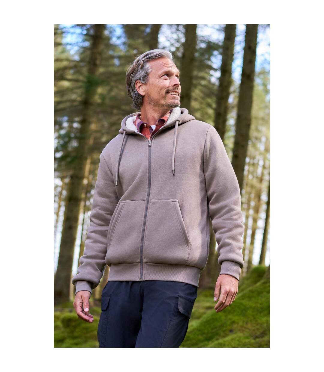 Veste Unie À Capuche Et Doublure Polaire Dalton Homme Marron Mountain Warehouse-1