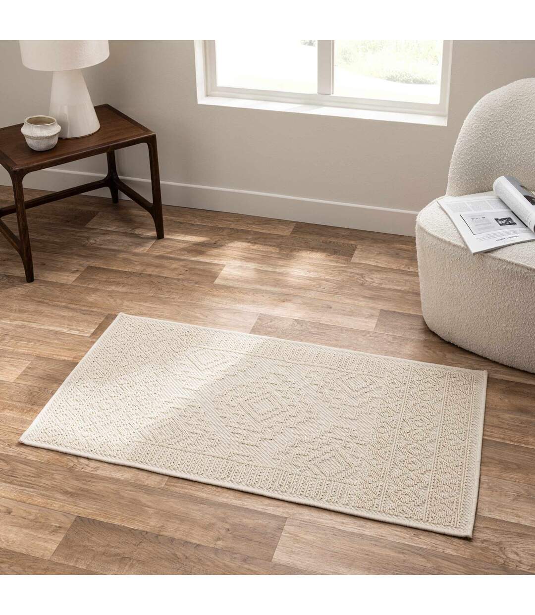 Tapis Tissé en Relief Canyon 60x110cm Naturel-4