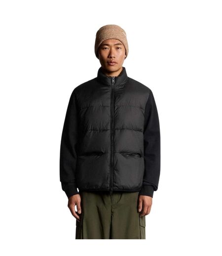 Mens Relaxed Fit Hybrid Jacket Black Lyle & Scott