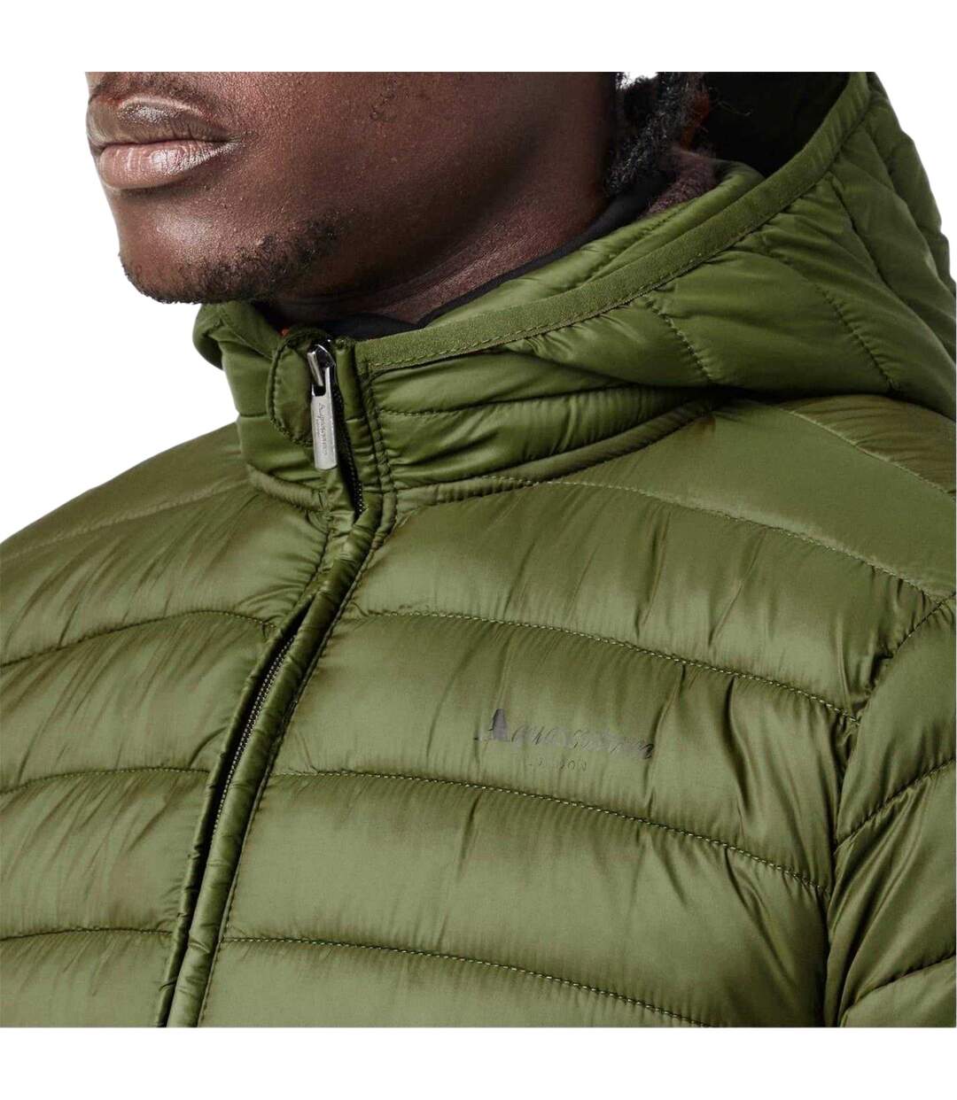 Mens Logo Puffer Jacket Army Green Aquascutum-4