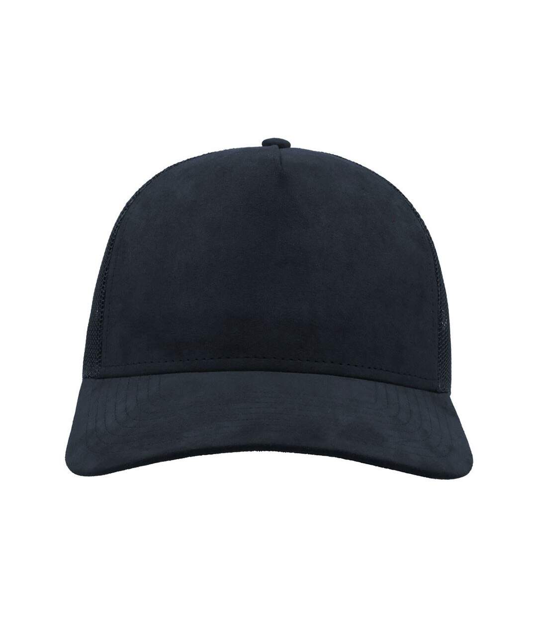 Atlantis Rapper Faux Suede 5 Panel Trucker Cap (Navy) - UTAB476-3
