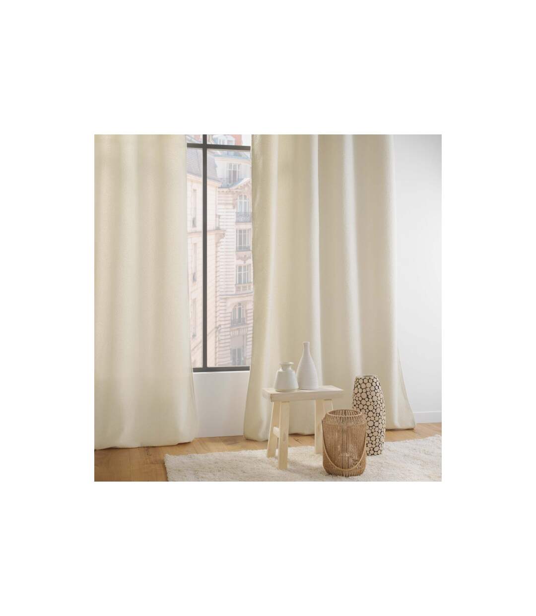 Rideau à Œillets Bouclette Wooly 140x240cm Naturel-4