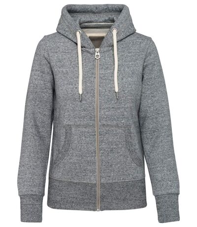 Veste à capuche aspect vintage - Femme - KV2307 - gris chiné