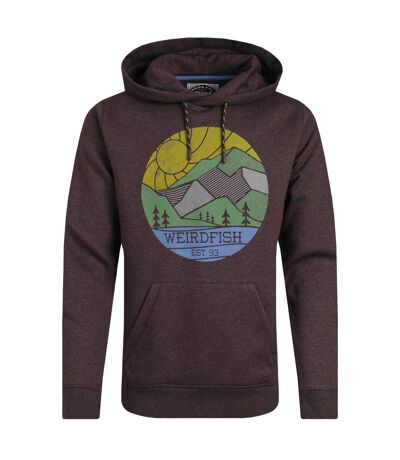 Mens bryant graphic print pull over hoodie mulled wine Weird Fish