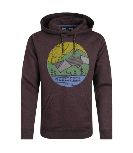 Mens bryant graphic print pull over hoodie mulled wine Weird Fish