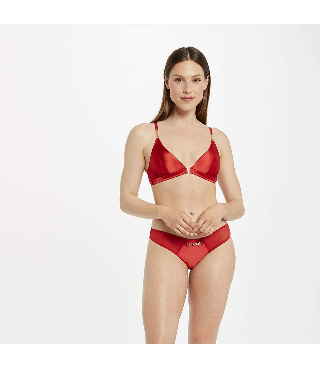 Soutien-gorge souple rouge Ava satin