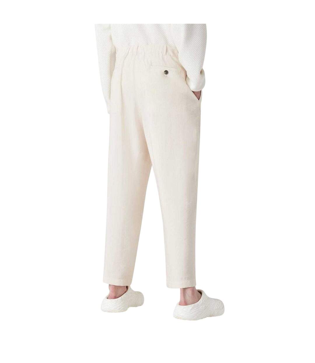 Mens Trousers Cream Emporio Armani-3