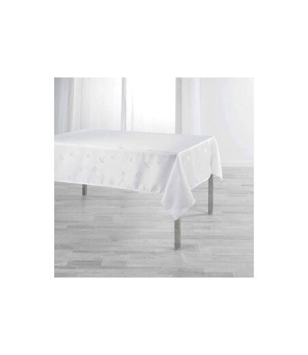 Nappe Imprimé Jacquard Ophélie 140x250cm Blanc