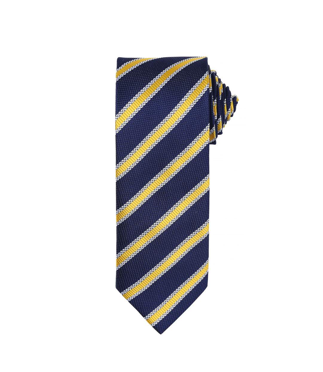 Premier Mens Waffle Stripe Formal Business Tie (Navy/Gold) (One Size) - UTRW5236
