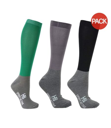 Chaussettes femme vert turquoise / gris / noir Hy