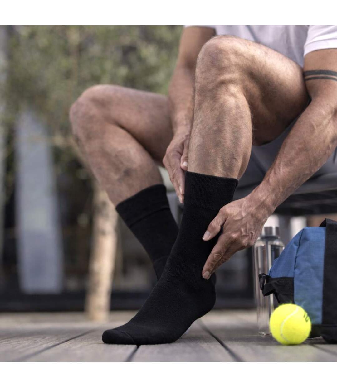 3 Pack Mens Bamboo Socks Soft Breathable Cushioned Crew Socks-3