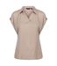 Polo Manches Courtes À Col V Motif/style Uni Femme Beige Regatta-1