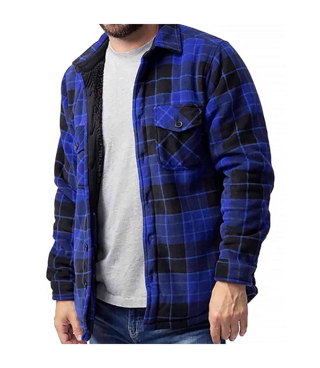 Veste d'hiver chaude matelassée à carreaux pour hommes-2