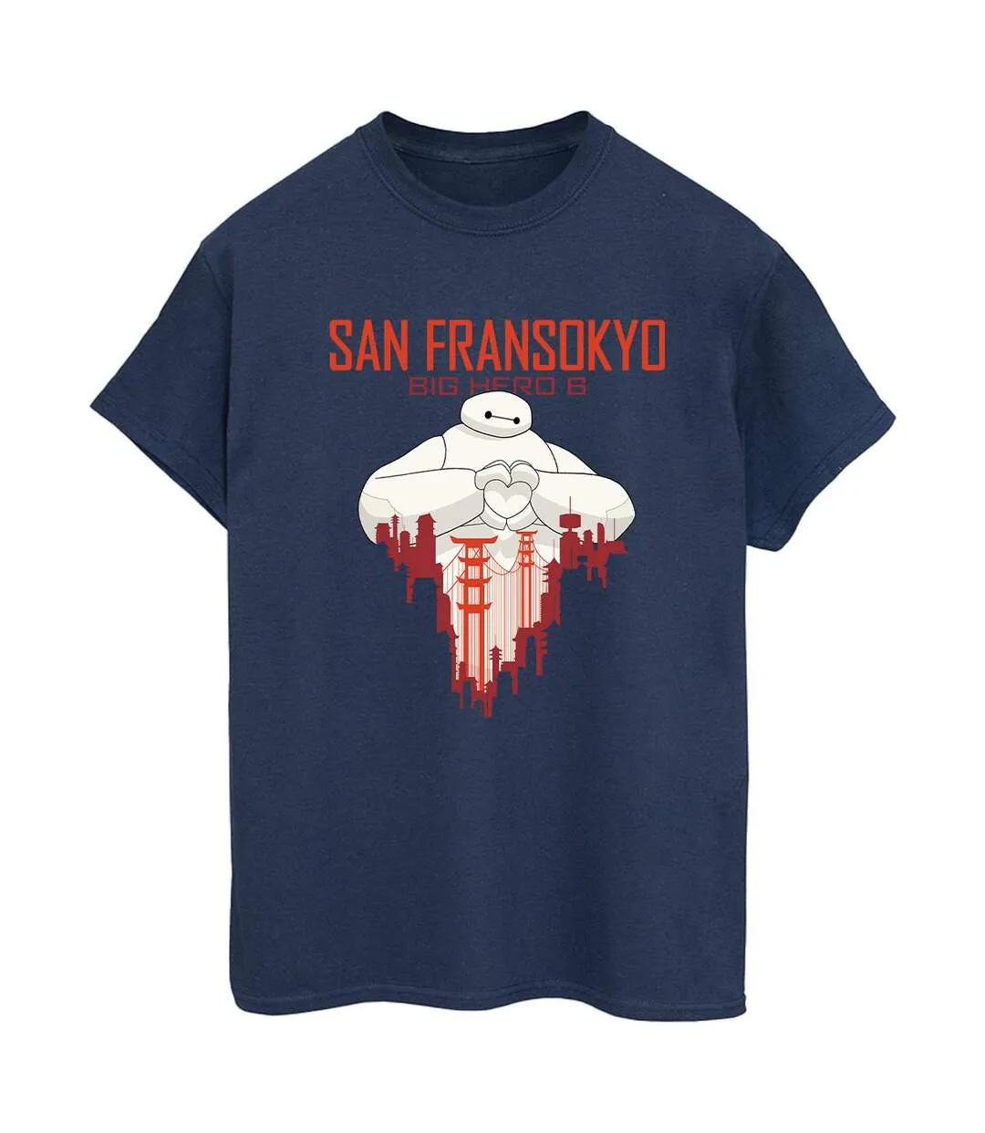 Disney - T-shirt BIG HERO BAYMAX SAN FRANSOKYO HEART - Femme (Bleu marine) - UTBI15604-1