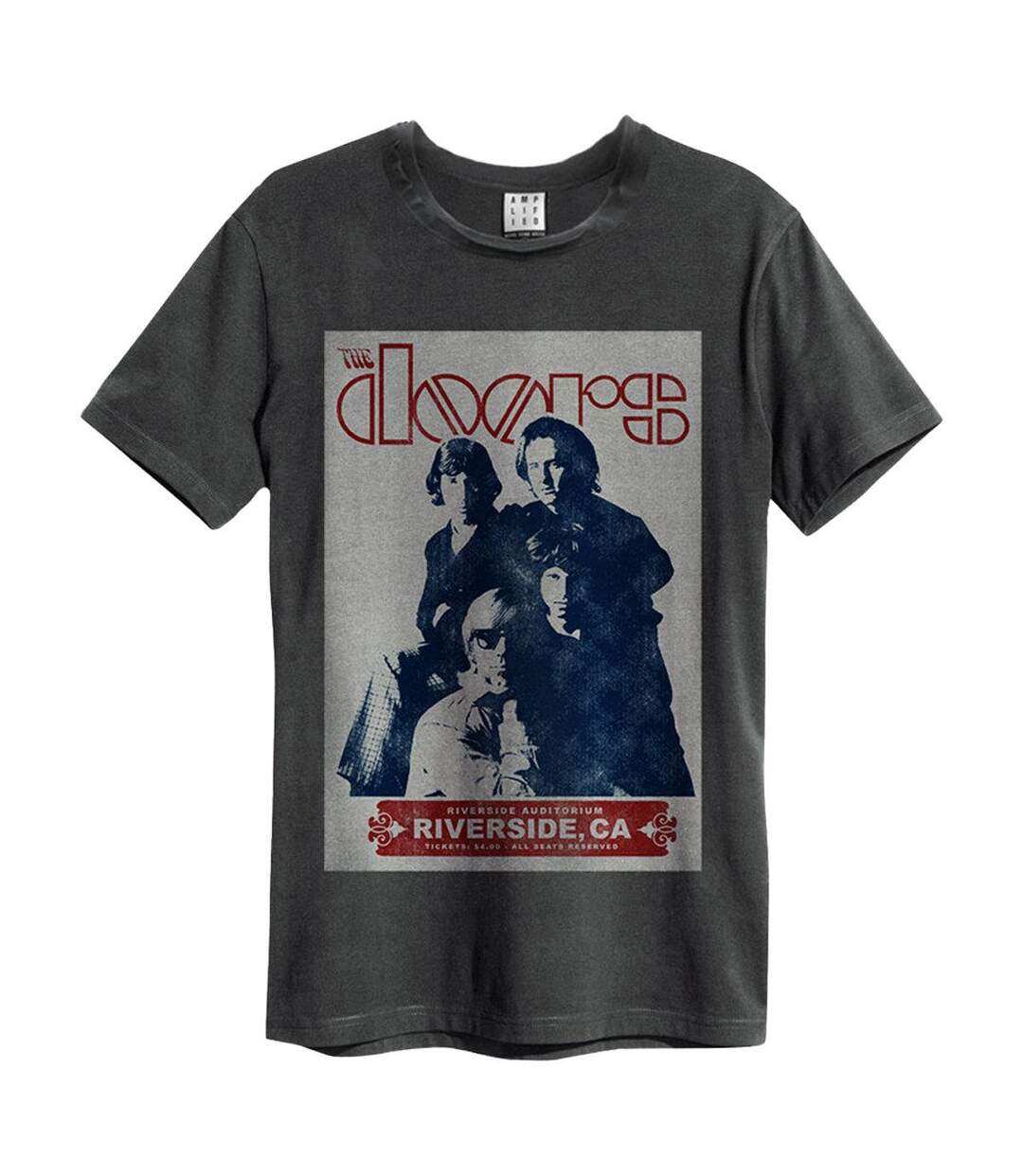 Unisex Adult Riverside The Doors T-shirt Charcoal Amplified-1