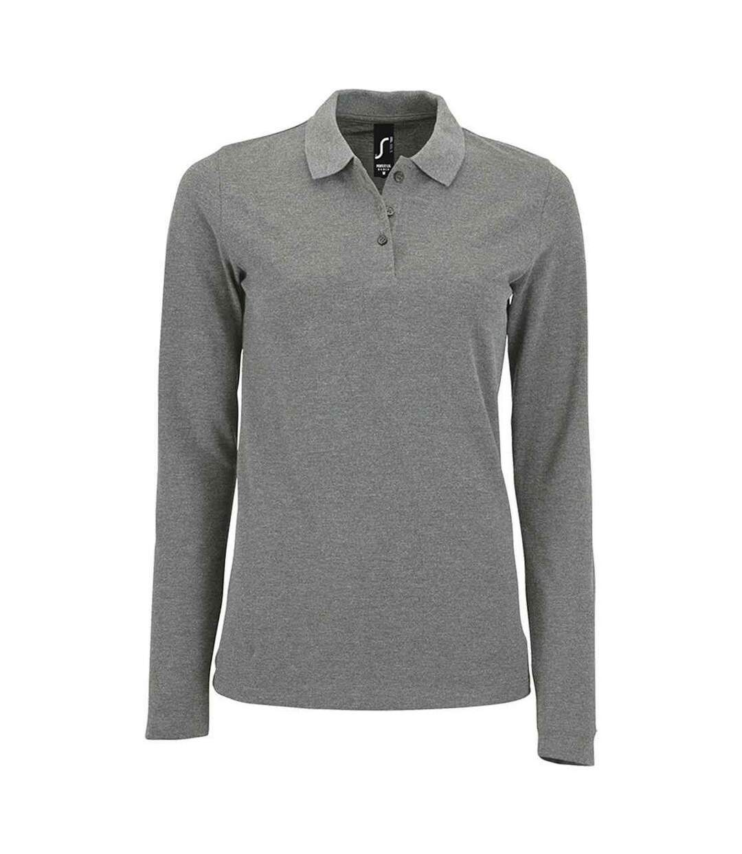 Polo Perfect Femme Gris Chiné SOLS-1