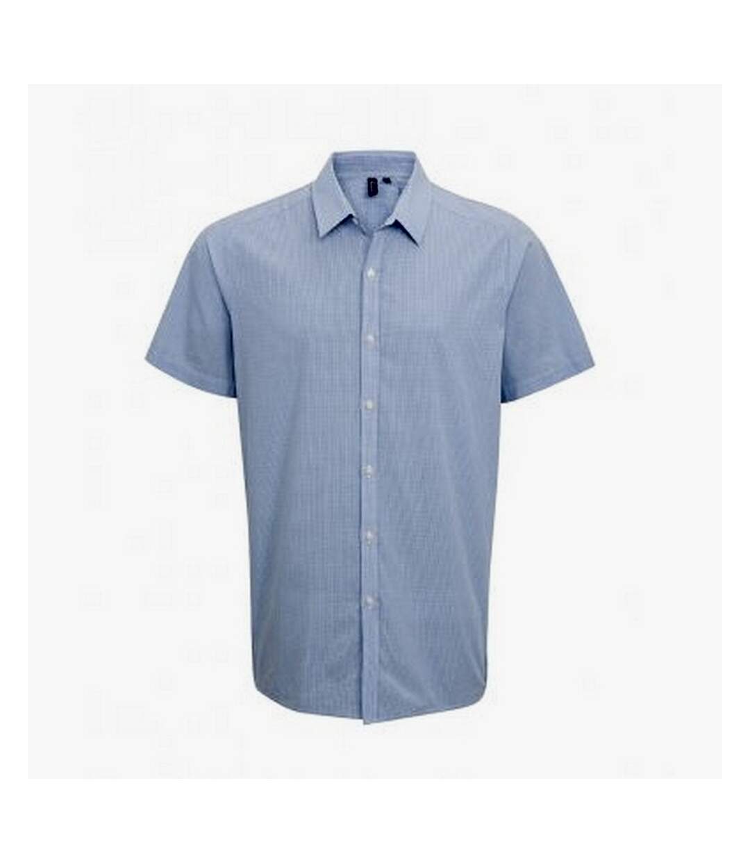 Mens gingham short sleeve shirt navy/white Premier