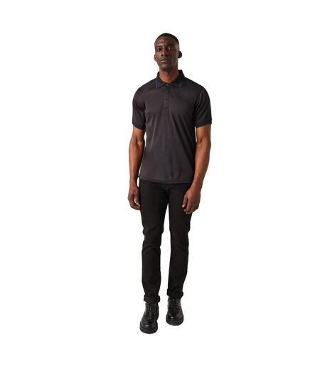 Mens Short-sleeved Polo Shirt Black New Royal Regatta Professional