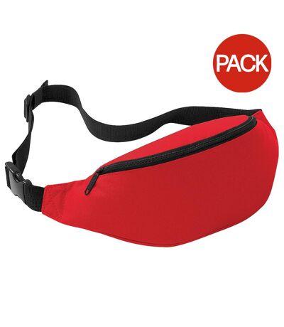 Pack of 2  Adjustable belt bag 2.5 litres  classic red Bagbase