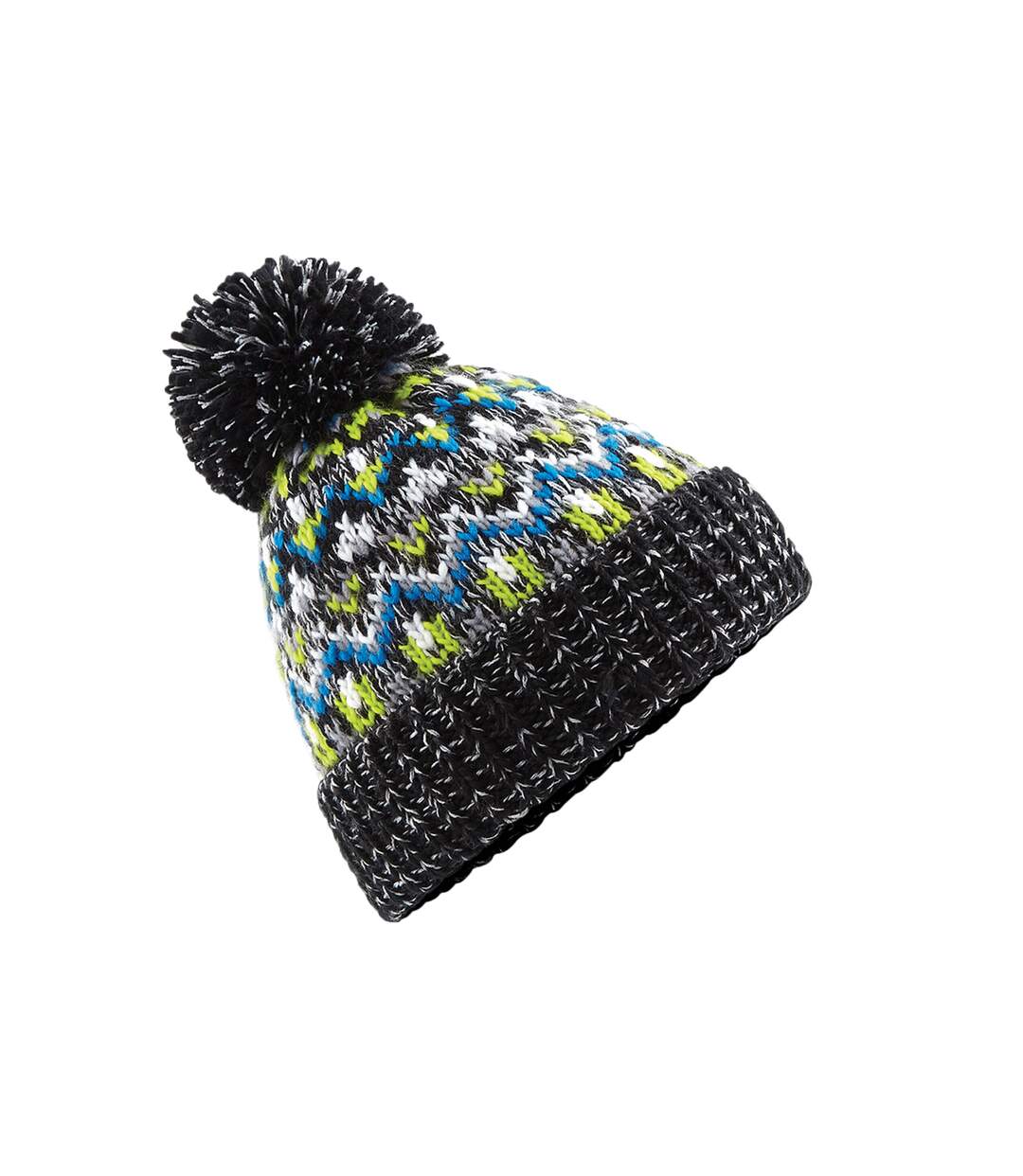 Bonnet blizzard adulte bleu / vert clair Beechfield-1