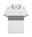 Mens Toned Polo Shirt White Black Lambretta-1