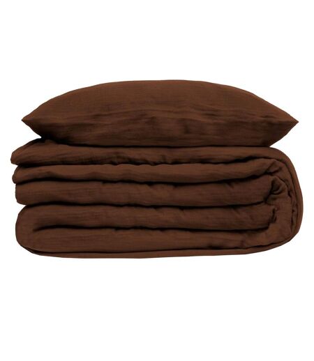 Parure de Lit 3 Pièces Flora 240x220cm Marron