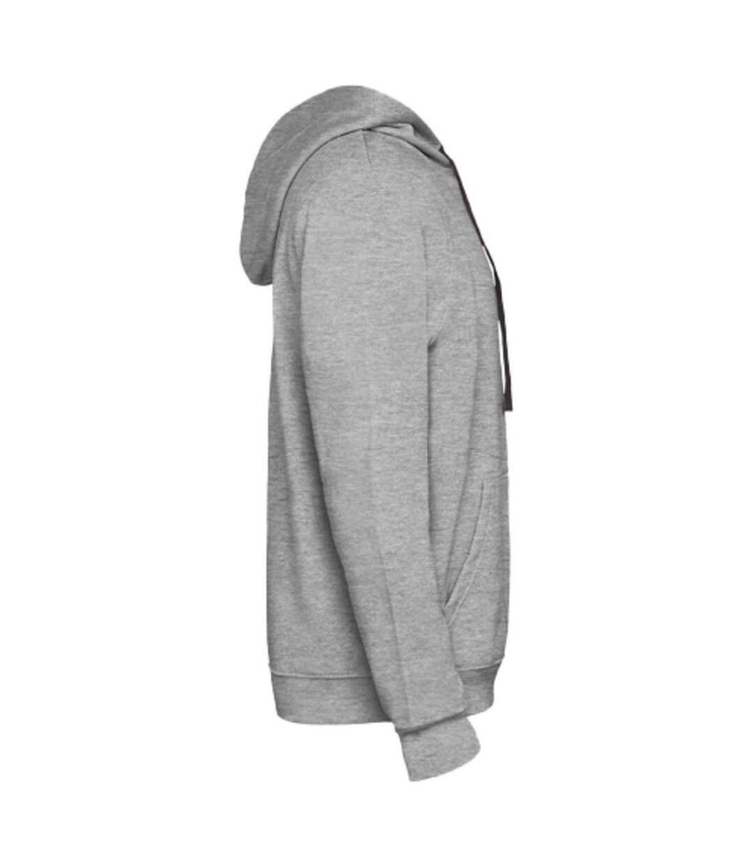 Sweat à capuche urban homme gris chiné / noir uni Roly-4