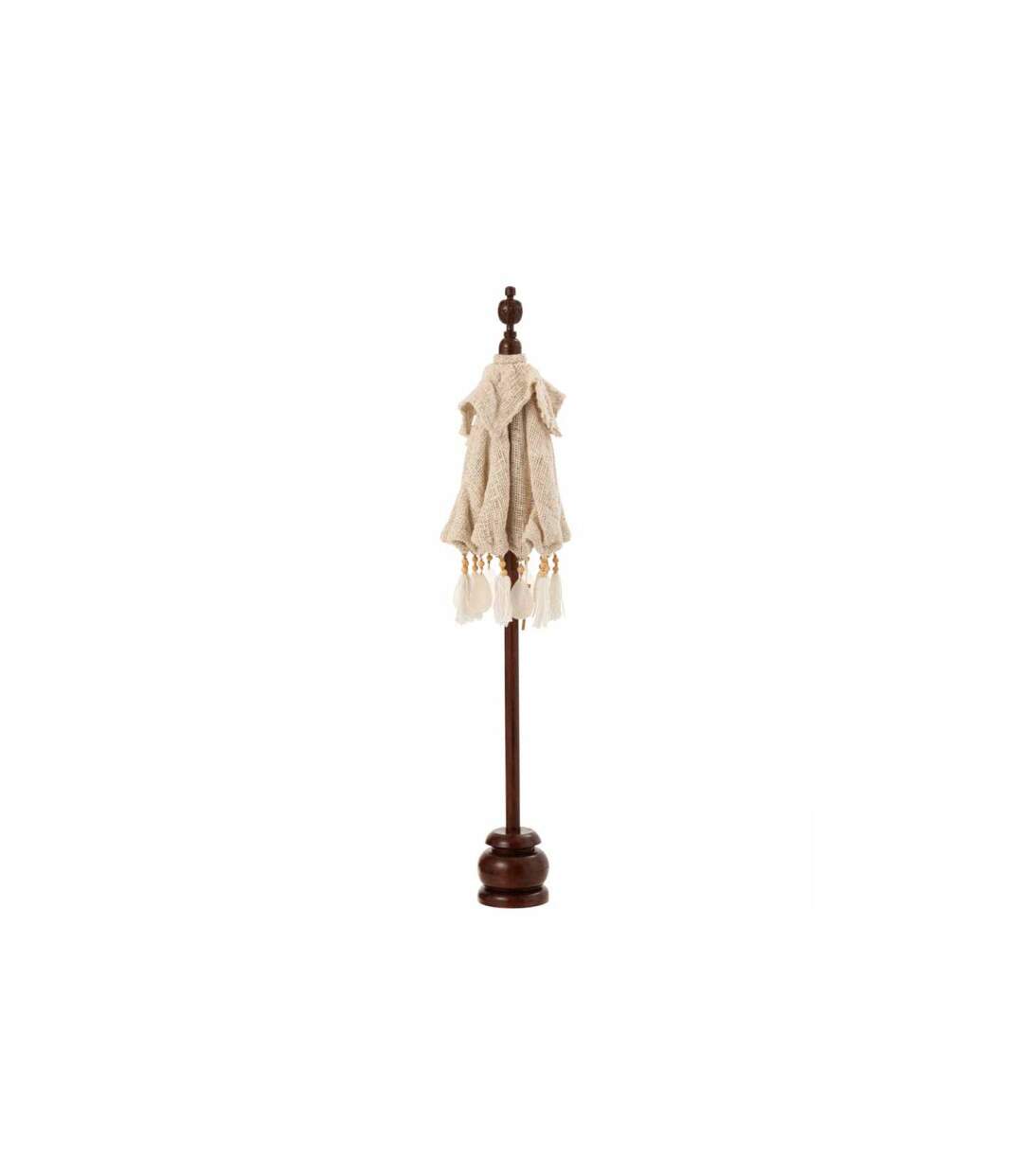 Parasol Déco Pompons & Coquillages 90cm Beige-2