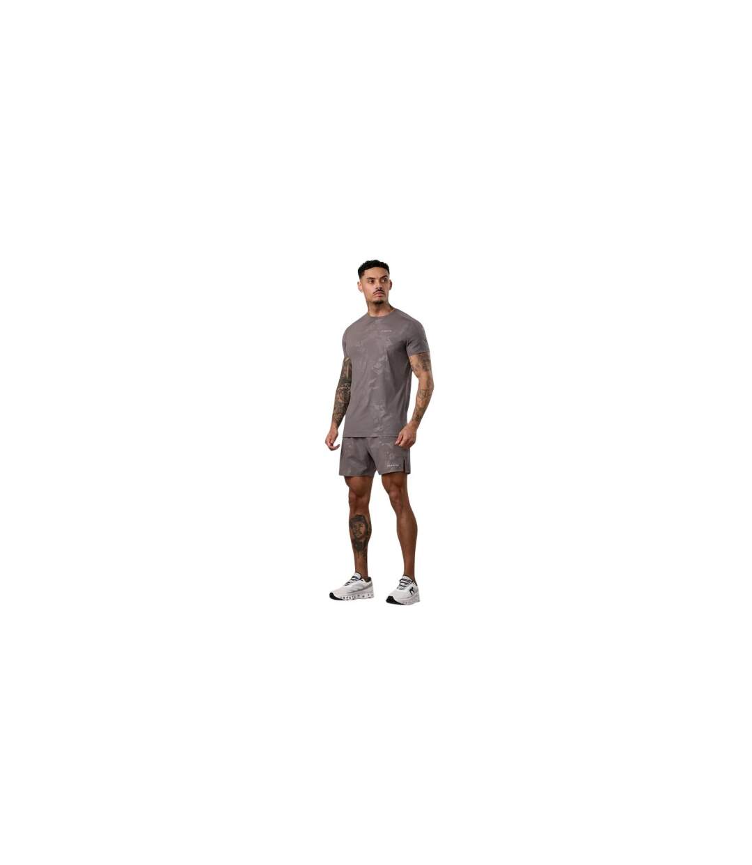 Mens Debossed T-shirt Gunmetal Gym King-1