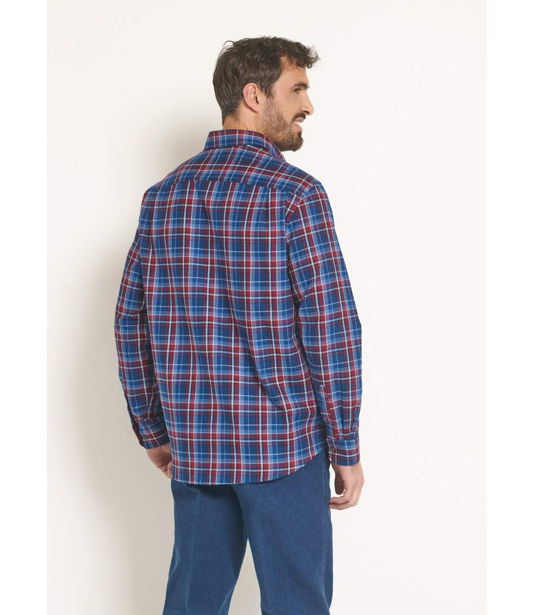 Chemise flanelle détails velours, vif-2