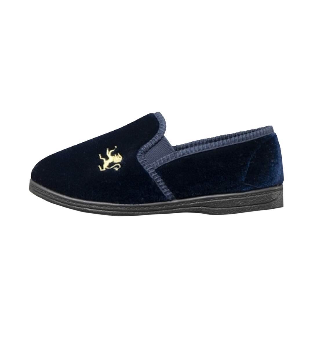 Kyle chaussons fermés à motif lion garçon bleu marine Sleepers-2