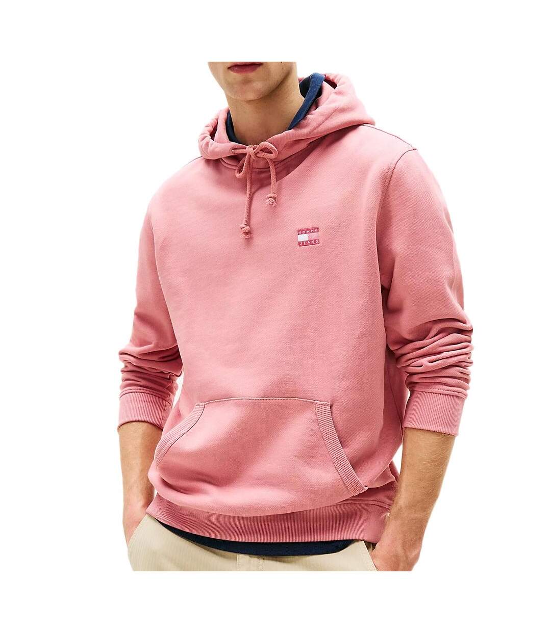 Sweat à capuche rose homme tommy hilfiger tjm reg badge - l-1