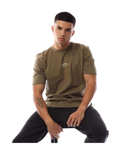 Mens Mountain Logo Regular T-shirt Khaki Marshall Artist