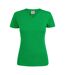 Womens/ladies V Neck T-shirt Fresh Green Printer-2