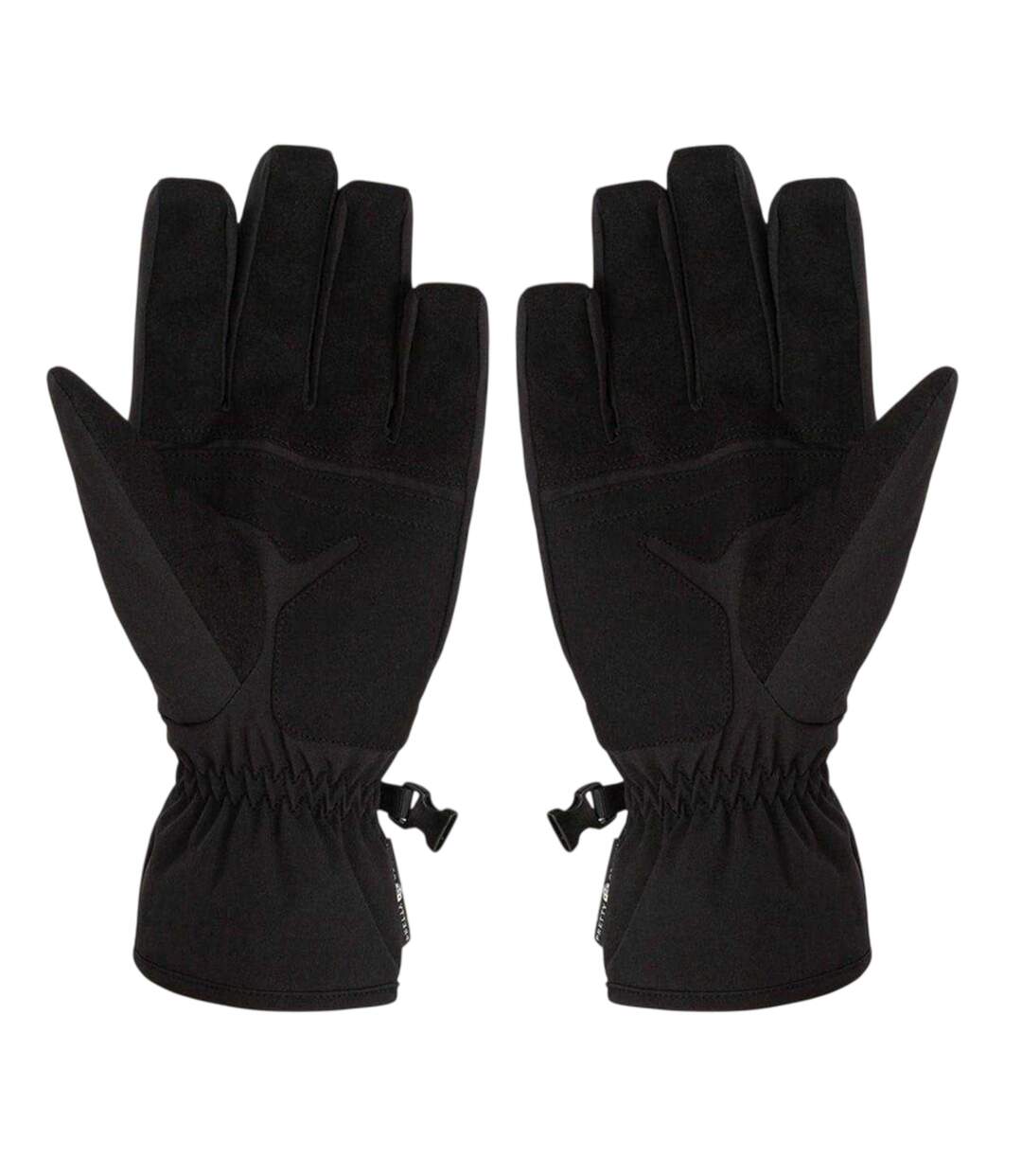 Unisex Adult Wind Resistant Plain Ski Gloves Black Pretty Green-2