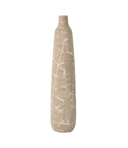 Vase Fin en Grès Dune 69cm Beige & Blanc