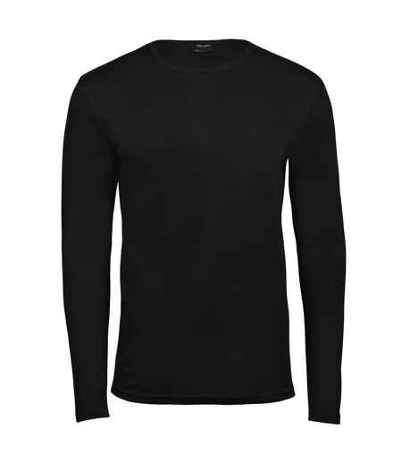 Tee Jays Mens Interlock Long Sleeve T-Shirt (Black) - UTBC3312