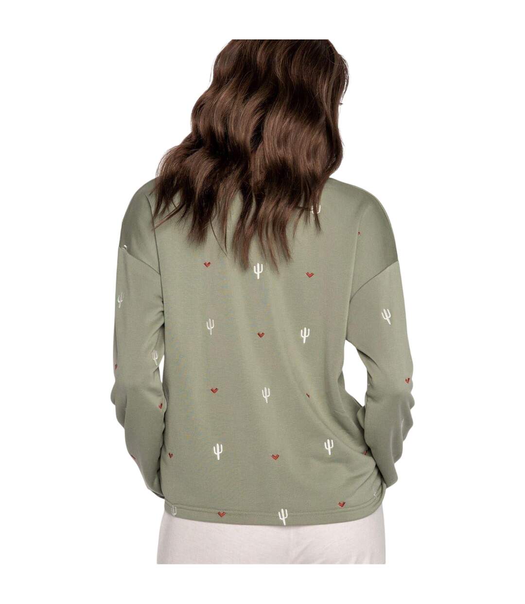 Womens/ladies Salvage French Terry Shirt Olive PJ Salvage-3